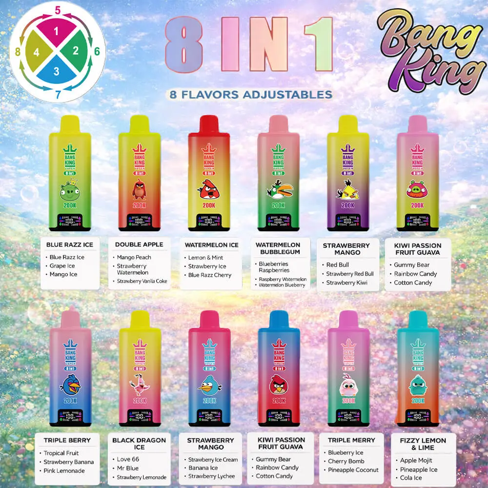 Bang King 200K 使い捨てVAPE 8in1 20万パフ 64mL大容量 オンボードスクリーン 商品画像